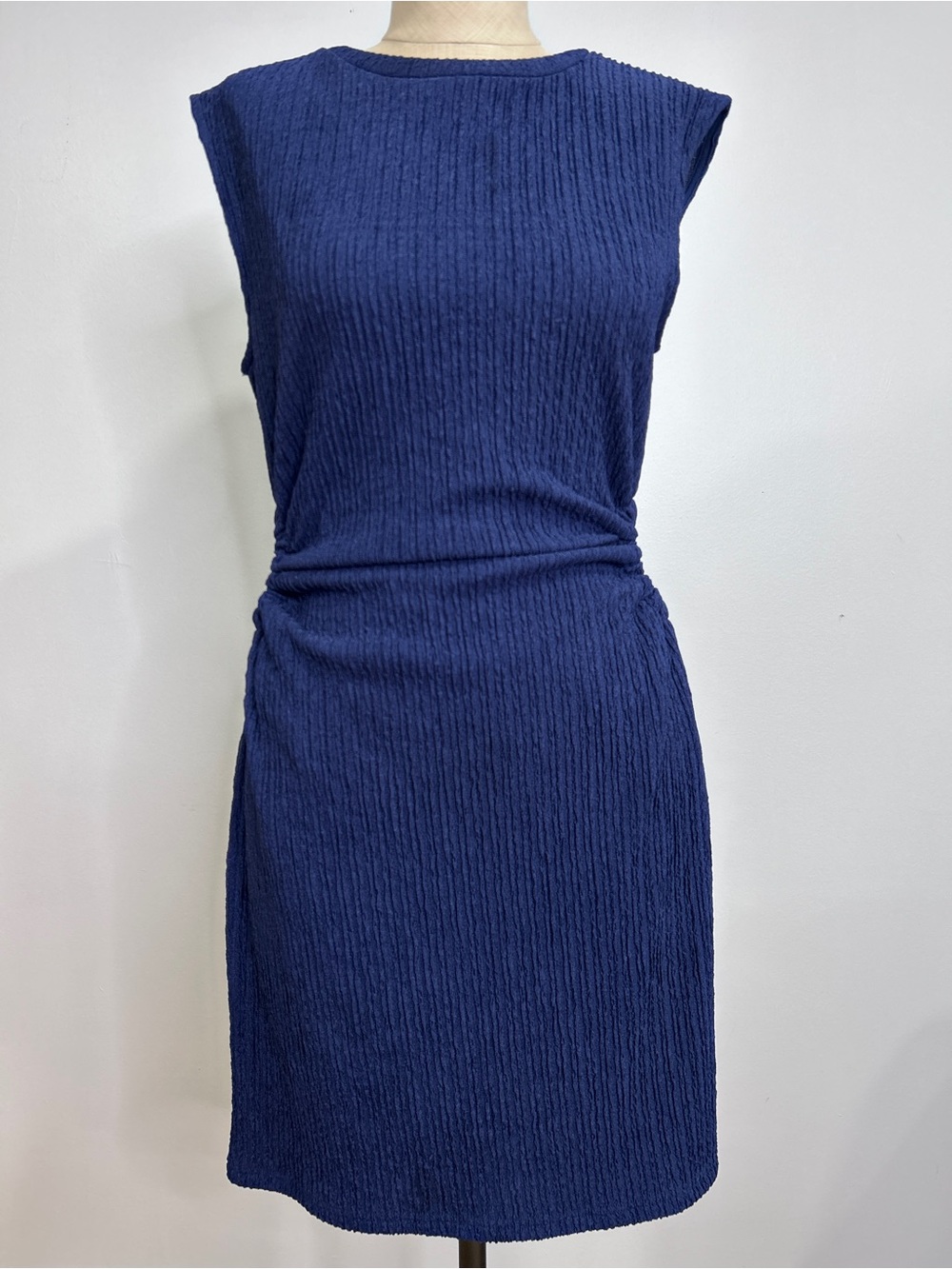 Royal Blue Bodycon Mini Dress Side Cutout Ruched Waist